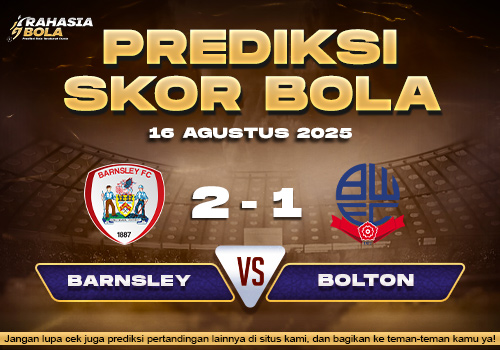 Prediksi Skor Bola Barnsley vs Bolton 16 Agustus 2025