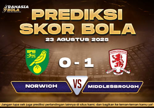 Prediksi Skor Bola Norwich vs Middlesbrough 23 Agustus 2025