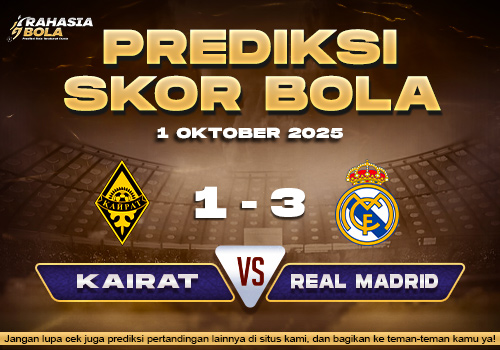 Prediksi Skor Bola Kairat Almaty vs Real Madrid 1 Oktober 2025