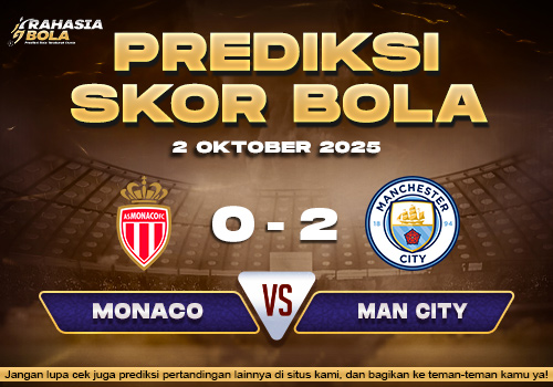Prediksi Skor Bola Monaco vs Manchester City 2 Oktober 2025