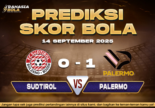 Prediksi Skor Bola Sudtirol vs Palermo 14 September 2025