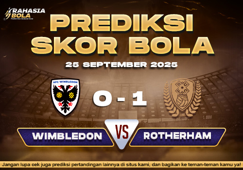 Prediksi Skor Bola Wimbledon vs Rotherham 25 September 2025