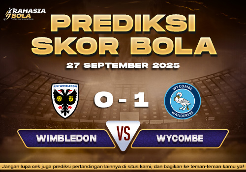 Prediksi Skor Bola Wimbledon vs Wycombe 27 September 2025