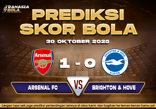 Prediksi Skor Bola Arsenal vs Brighton 30 Oktober 2025