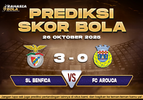 Prediksi Skor Bola Benfica vs Arouca 26 Oktober 2025