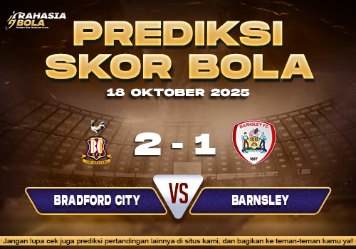 Prediksi Skor Bola Bradford City vs Barnsley 18 Oktober 2025