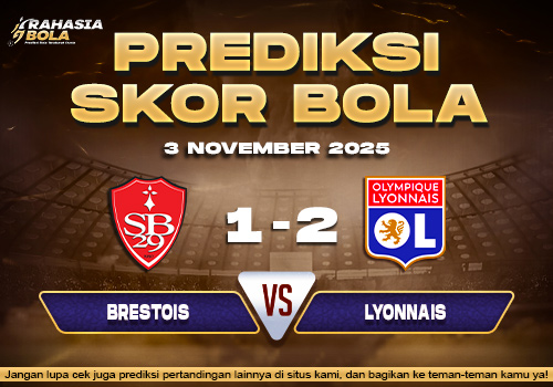 Prediksi Skor Bola Brest vs Lyon 3 November 2025