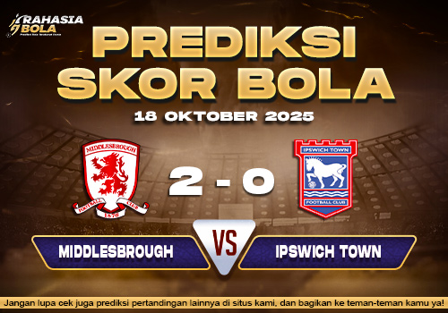 Prediksi Skor Bola Middlesbrough vs Ipswich 18 Oktober 2025