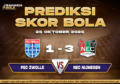Prediksi Skor Bola Zwolle vs NEC Nijmegen 25 Oktober 2025