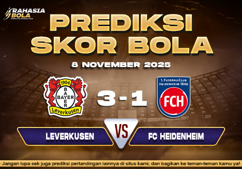 Perdiksi Skor Bola Leverkusen vs Heidenheim 8 November 2025
