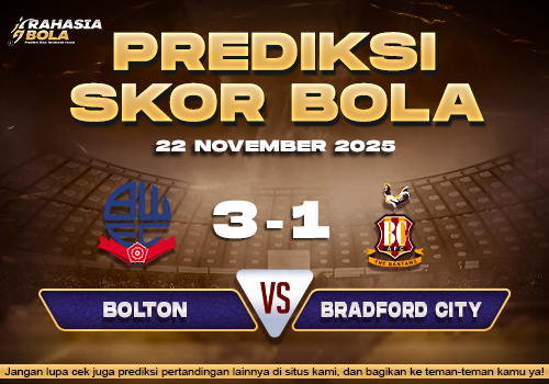 Prediksi Skor Bola Bolton vs Bradford City 22 November 2025