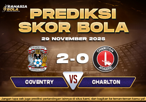 Prediksi Skor Bola Coventry vs Charlton 29 November 2025