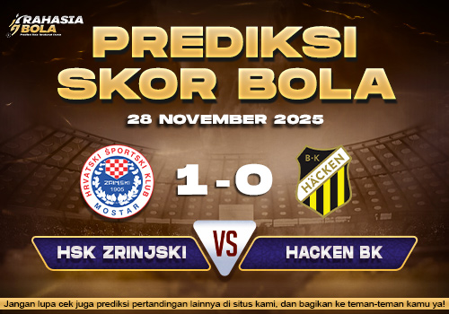 Prediksi Skor Bola HSK Zrinjski vs Hacken BK 28 November 2025