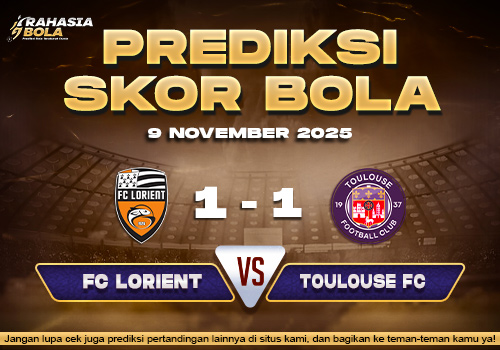 Prediksi Skor Bola Lorient vs Toulouse 9 November 2025