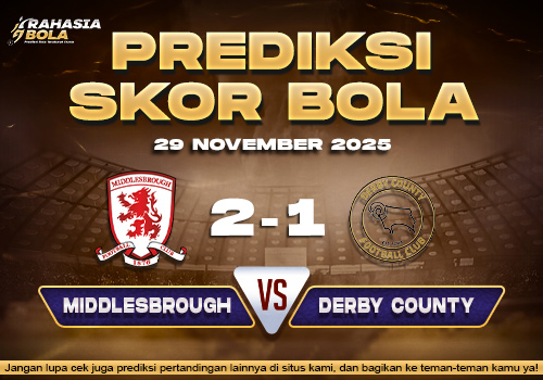 Prediksi Skor Bola Middlesbrough vs Derby 29 November 2025