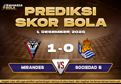 Prediksi Skor Bola Mirandes vs Sociedad B 1 Desember 2025