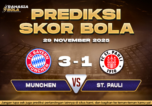 Prediksi Skor Bola Munchen vs St. Pauli 29 November 2025