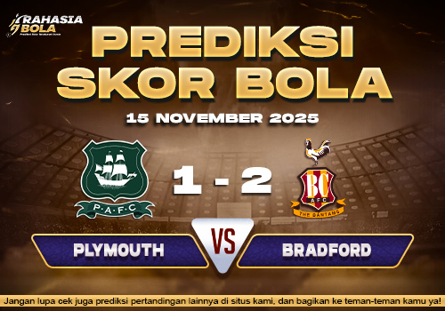 Prediksi Skor Bola Plymouth vs Bradford 15 November 2025