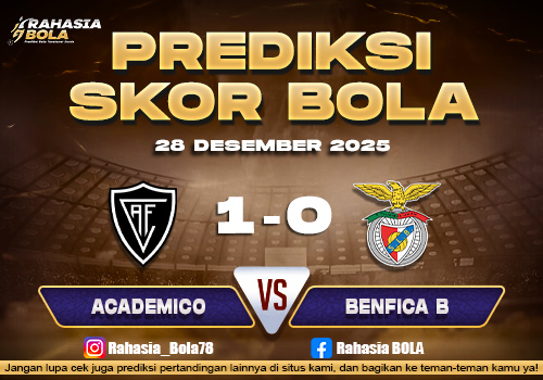 Prediksi Skor Bola Academico Viseu vs Benfica 28 Desember 2025