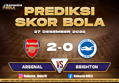 Prediksi Skor Bola Arsenal vs Brighton 27 Desember 2025