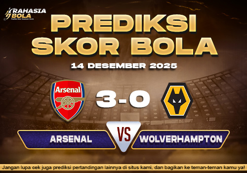 Prediksi Skor Bola Arsenal vs Wolverhampton 14 Desember 2025