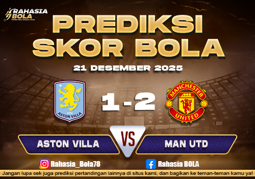Prediksi Skor Bola Aston Villa vs Man Utd 21 Desember 2025
