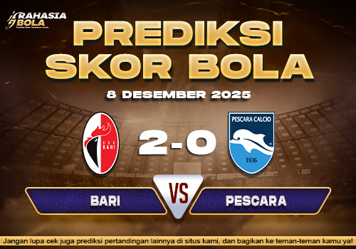 Prediksi Skor Bola Bari vs Pescara 8 Desember 2025