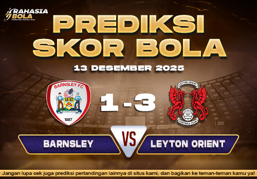 Prediksi Skor Bola Barnsley vs Leyton Orient 13 Desember 2025