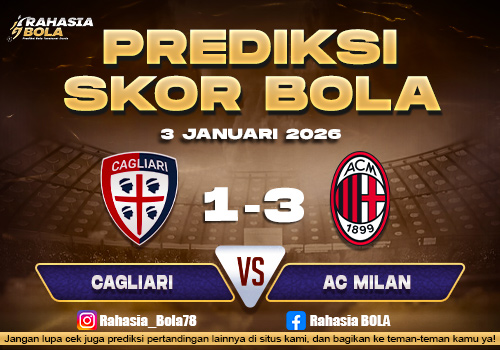 Prediksi Skor Bola Cagliari vs AC Milan 3 Januari 2026