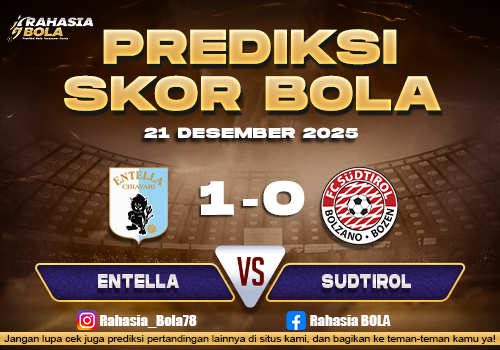 Prediksi Skor Bola Entella vs Sudtirol 21 Desember 2025