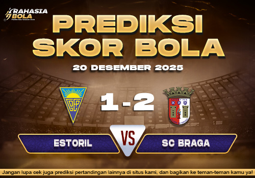 Prediksi Skor Bola Estoril vs SC Braga 20 Desember 2025