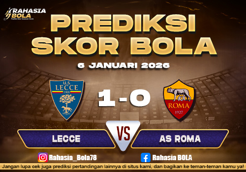 Prediksi Skor Bola Lecce vs AS Roma 6 Januari 2026