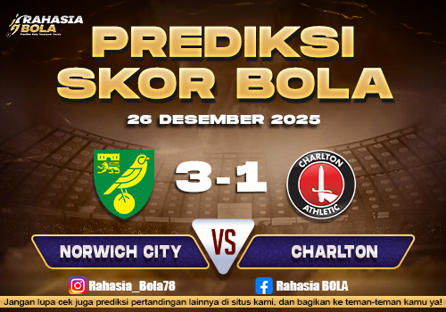 Prediksi Skor Bola Norwich vs Charlton 26 Desember 2025