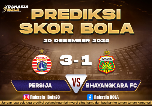 Prediksi Skor Bola Persija vs Bayangkara 29 Desember 2025