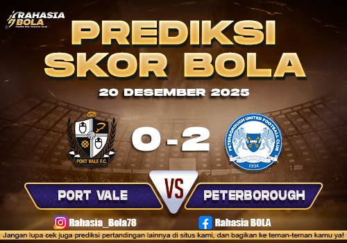 Prediksi Skor Bola Port Vale vs Peterborough 20 Desember 2025