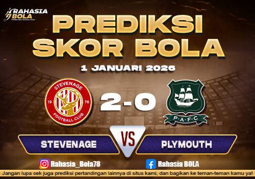 Prediksi Skor Bola Stevenage vs Plymouth 1 Januari 2026