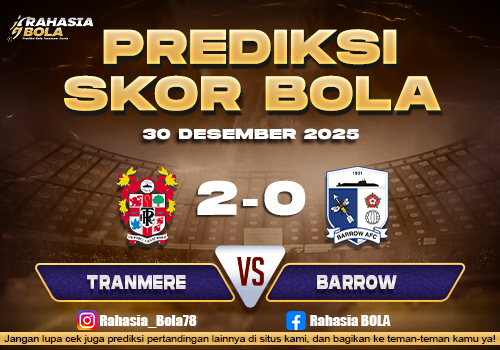 Prediksi Skor Bola Tranmere vs Barrow 30 Desember 2025