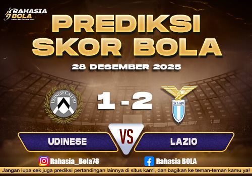 Prediksi Skor Bola Udinese vs Lazio 28 Desember 2025