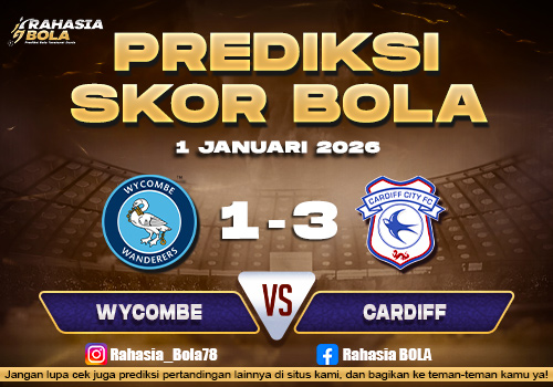 Prediksi Skor Bola Wycombe vs Cardiff 1 Januari 2026