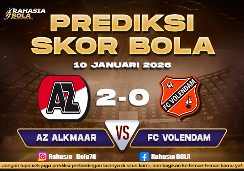 Prediksi Skor Bola AZ Alkmaar vs Volendam 10 Januari 2026
