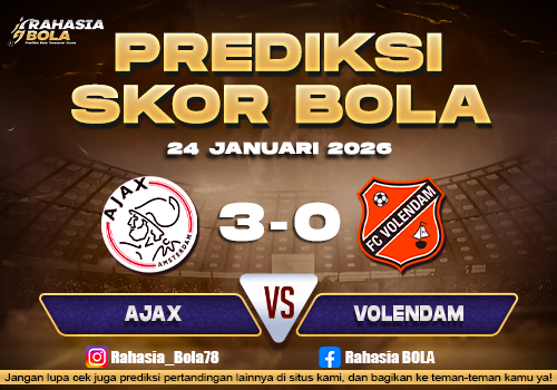 Prediksi Skor Bola Ajax vs Volendam 24 Januari 2026