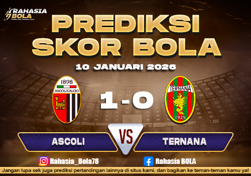 Prediksi Skor Bola Ascoli vs Ternana 10 Januari 2026