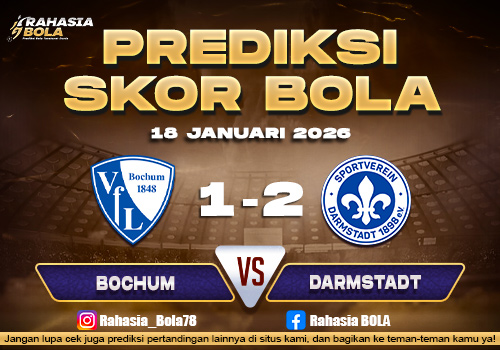 Prediksi Skor Bola Bochum vs Darmstadt 18 Januari 2026