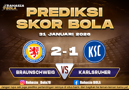 Prediksi Skor Bola Braunschweig vs Karlsruher 31 Januari 2026