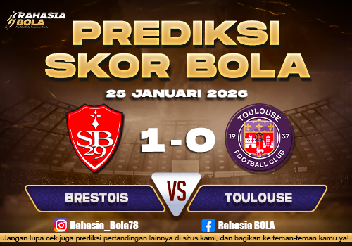 Prediksi Skor Bola Brestois vs Toulouse 25 Januari 2026