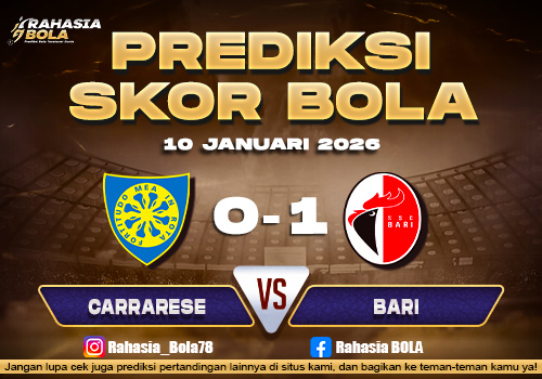 Prediksi Skor Bola Carrarese vs Bari 10 Januari 2026