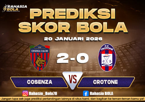 Prediksi Skor Bola Cosenza vs Crotone 20 Januari 2026