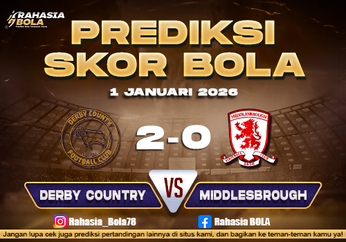 Prediksi Skor Bola Derby vs Middlesbrough 1 Januari 2026
