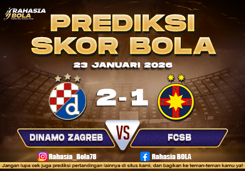 Prediksi Skor Bola Dinamo Zagreb vs FCSB 23 Januari 2026
