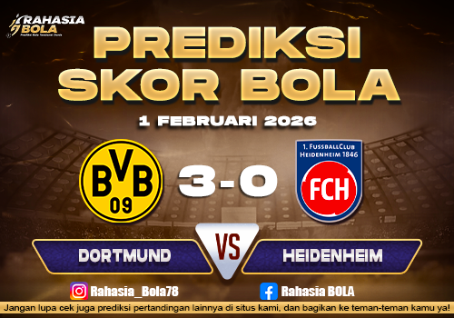 Prediksi Skor Bola Dortmund vs Heidenheim 1 Februari 2026